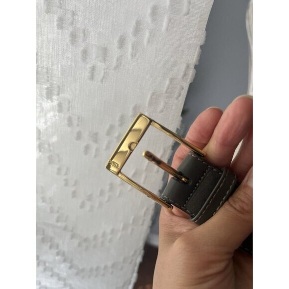 YSL Vintage Women's Gray Solid Brass Belt Buckle 36 Inches 90 Centimeters - Picture 2 of 7